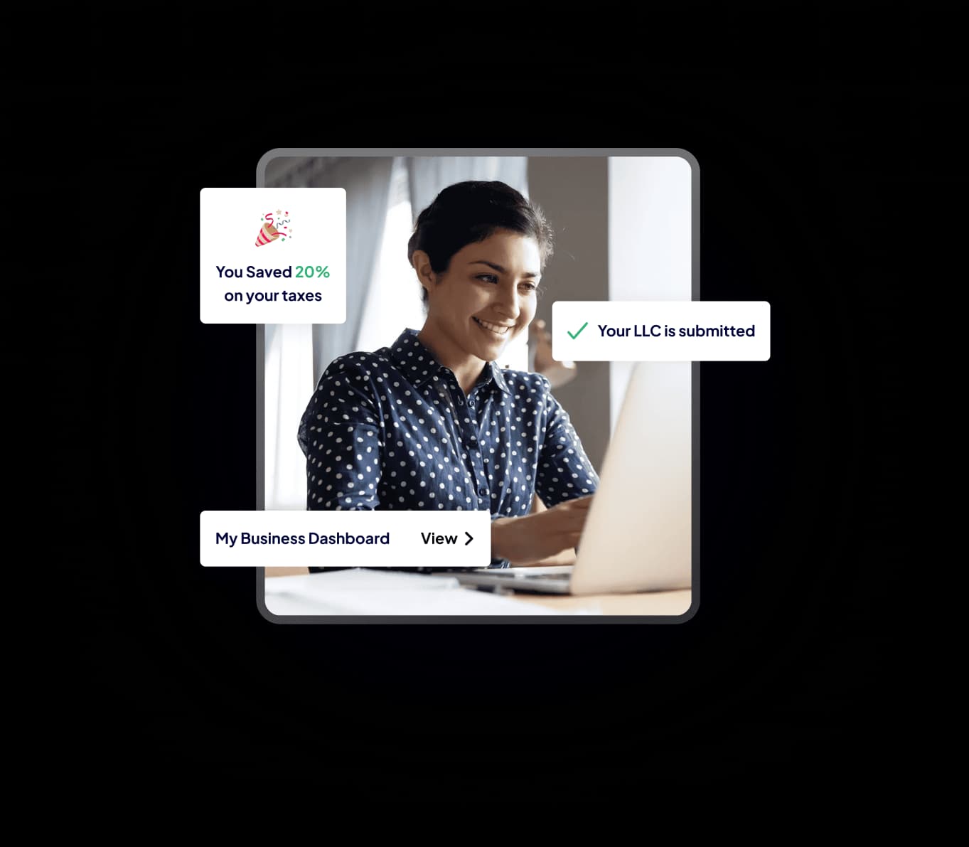 Business owner working on laptop